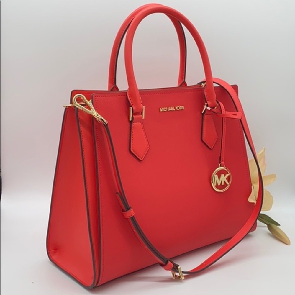 Michael Kors- Leather Satchel Bag - Coral Reef